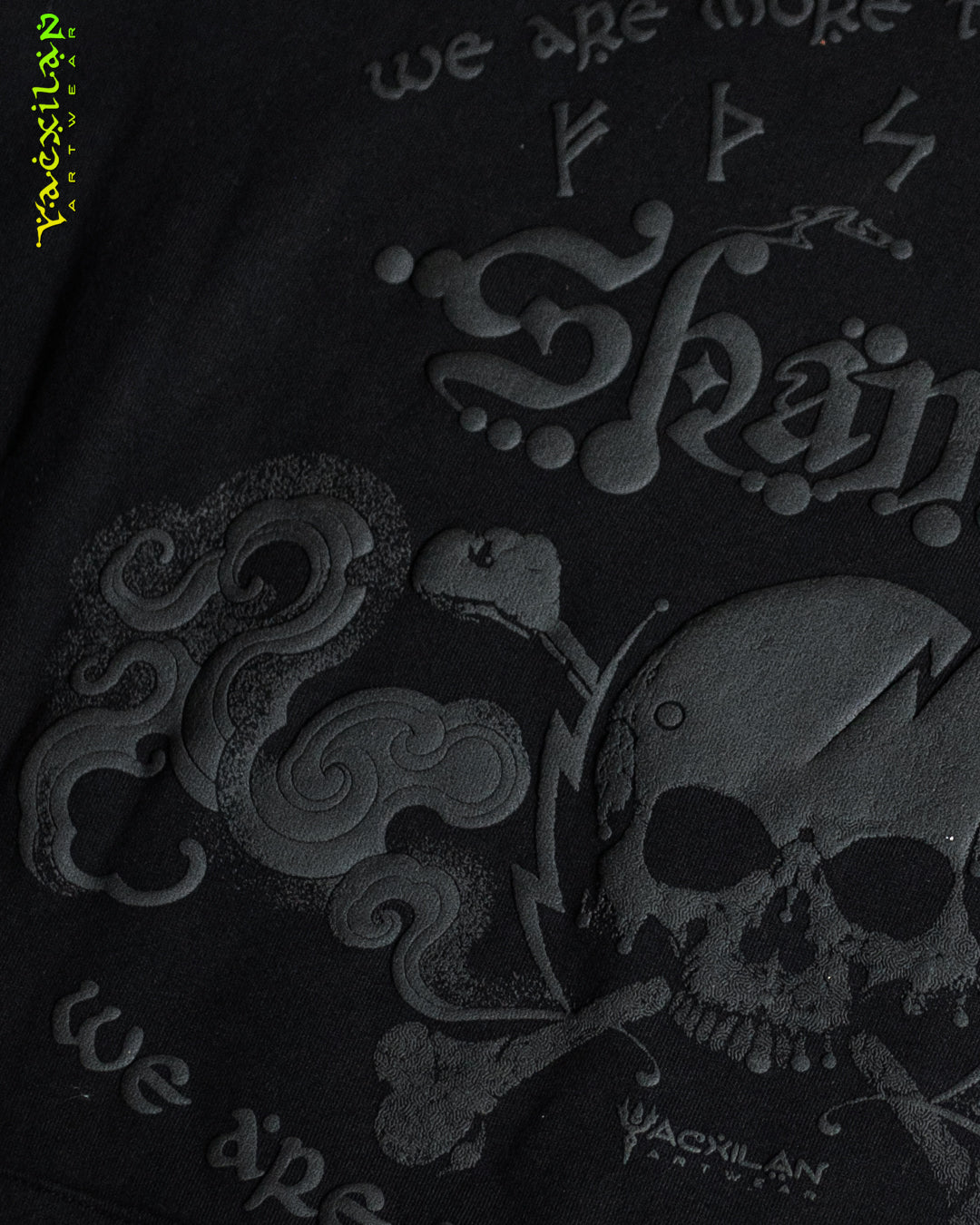 Hoodie Men Pullover / Cotton Fleece - BLACK SHAMANS